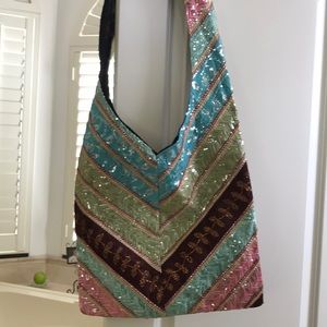 Beaded cross body bag